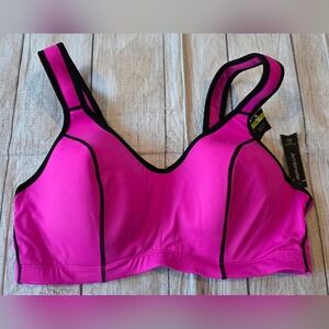 AMBRIELLE Multi-Tasker BRA Fuchsia Black Size 42C Workout GYM Underwire New Tag